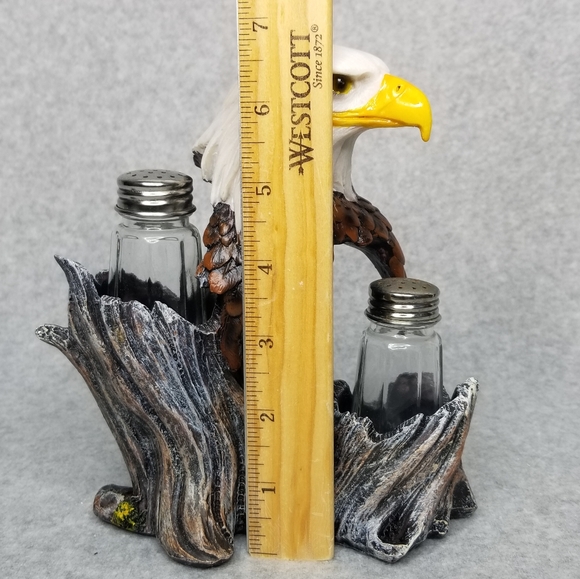 American Bald Eagle Salt & Pepper Shaker Caddy DWK 2014 - Picture 11 of 12